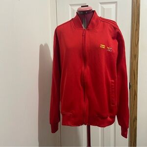 Adidas Pharell Williams unisex 3 red stripes long sleeves zip up jacket. Size XL